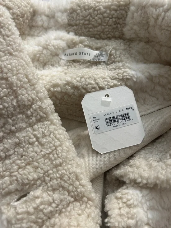 NWT Altar’d State Athena Striped Sherpa Jacket - Picture 2 of 2
